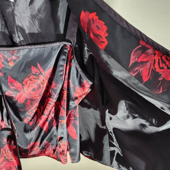 Alex Evenings Womens Black & Red Floral Jacket & Camisole 2-Piece Set Size 1X - Picture 4 of 16